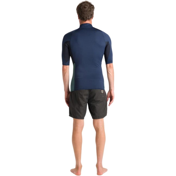 2026 C-Skins Mens NuWave X Short Sleeve Rash Vest C-NLYSSMT - Bluestone / Black / Dark Sage